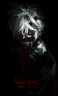 esposizione verticale, Tokyo Ghoul, Kaneki Ken, scuro, anime, Sfondo HD HD wallpaper