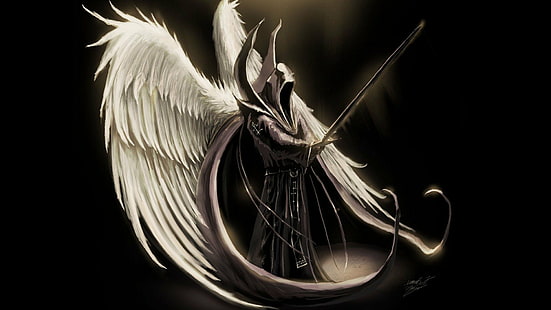 ángeles, arcángel, arte, daek, oscuridad, muerte, diablo, tyrael, Fondo de pantalla HD HD wallpaper