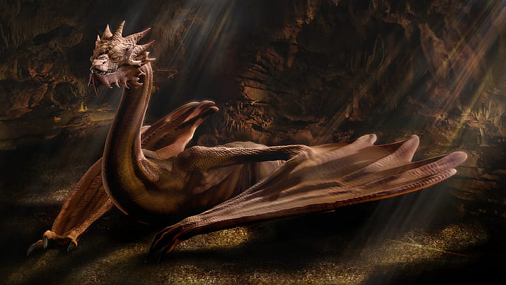 Dragon, The Hobbit, Smaug, Winged, Dragon Of Middle-Earth, Smaug The Golden, Fire-breathing, HD wallpaper