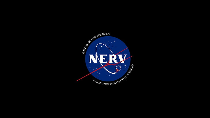 Neon Genesis Evangelion, Nerv, логотип, вымышленный логотип, простой фон, HD обои