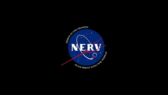 Neon Genesis Evangelion, Nerv, logo, logo fiksi, latar belakang sederhana, Wallpaper HD HD wallpaper