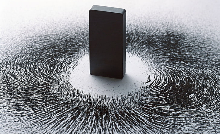 Magnetic Field, rectangular black magnet, Black and White, Abstract, White, Black, Magnetic Field, magnet, HD wallpaper