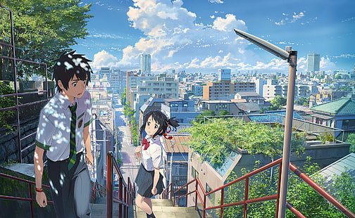 Anime, Your Name., Kimi No Na Wa., Mitsuha Miyamizu, Taki Tachibana, HD tapet HD wallpaper