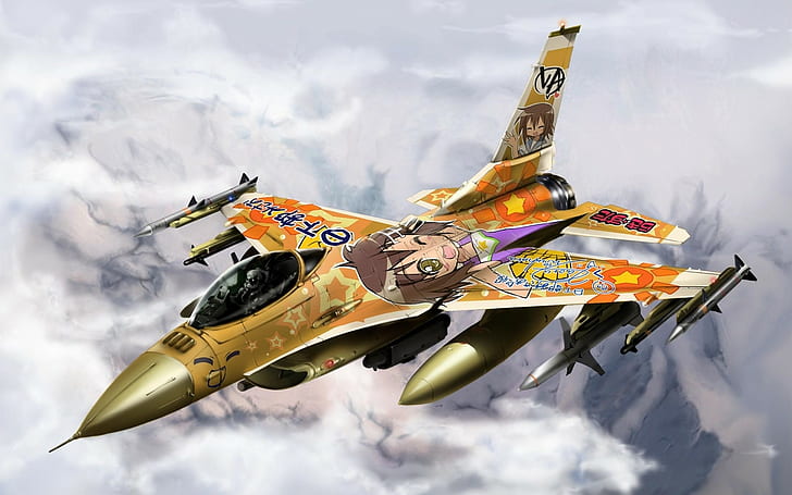 произведение искусства, самолет, General Dynamics F-16 Fighting Falcon, HD обои