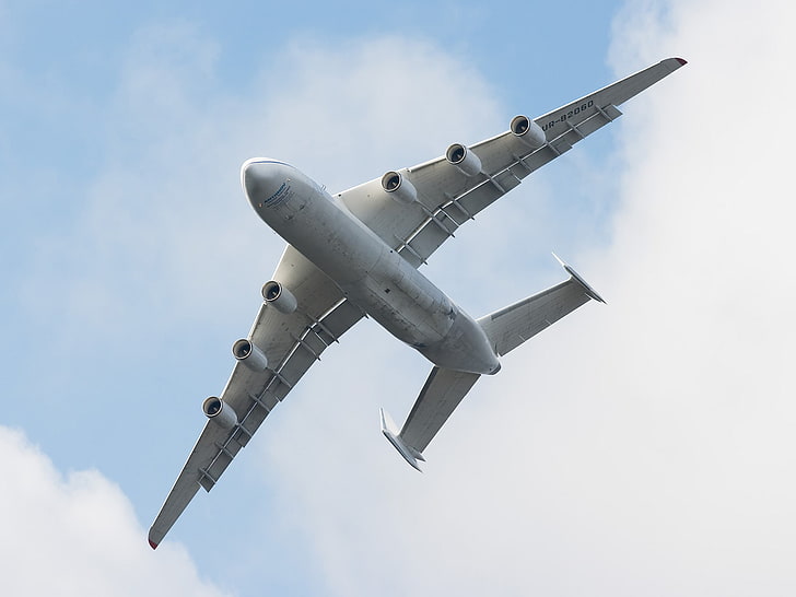 avião branco, céu, altura, ucrânia, antonov 225, HD papel de parede