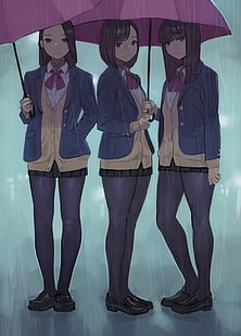 yomu, meia-calça, anime girls, HD papel de parede HD wallpaper