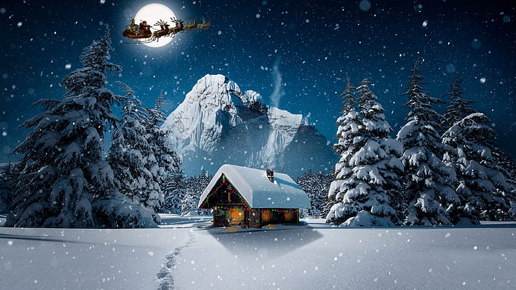 Коледа Зима 4K, Коледа, Зима, HD тапет
