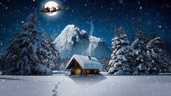 คริสต์มาสฤดูหนาว 4K คริสต์มาสฤดูหนาว, วอลล์เปเปอร์ HD HD wallpaper