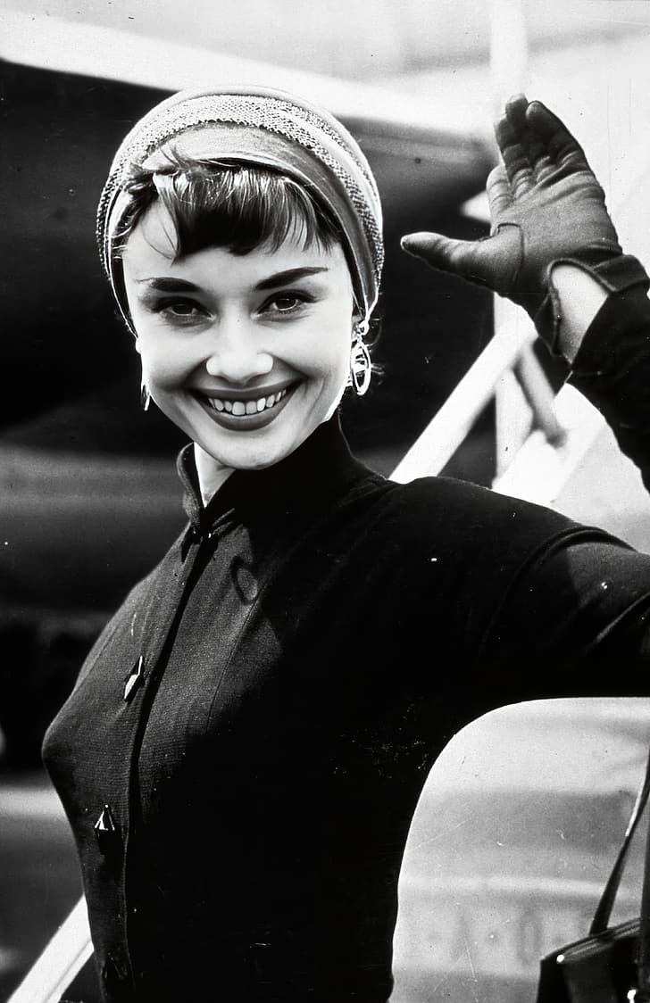 Audrey Hepburn, fotos antiguas, baja saturación., Fondo de pantalla HD, fondo de pantalla de teléfono