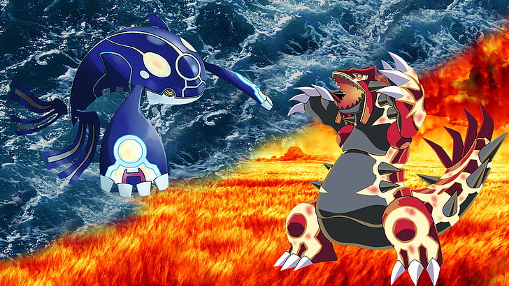 Pokémon, Pokémon: Omega Ruby and Alpha Sapphire, Groudon (Pokémon), Kyogre (Pokémon), Pokémon Omega Ruby and Alpha Sapphire, HD wallpaper