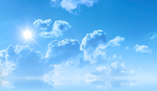 azul, blanca, cielo, naturaleza, nube, Fond d'écran HD HD wallpaper