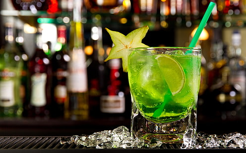 Lime Cocktail, lime, cocktail, ghiaccio, bevande, Sfondo HD HD wallpaper
