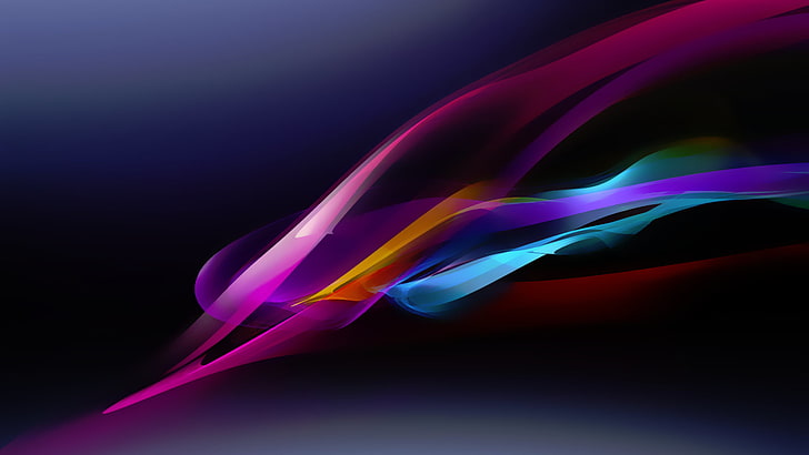 pink, purple, yellow, and blue abstract wallpaper, abstract, colorful, waveforms, digital art, shapes, HD wallpaper