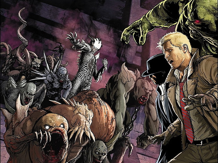 Quadrinhos, Liga da Justiça Sombria, Constantine (DC Comics), Swamp Thing, HD papel de parede