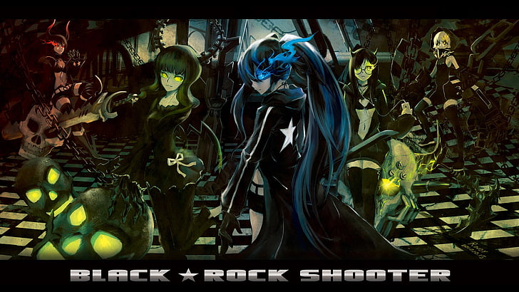 ブラックロックシューター、アニメの女の子、アニメ、デッドマスター、ブラックゴールドソー、ストレングス（ブラックロックシューター）、 HDデスクトップの壁紙