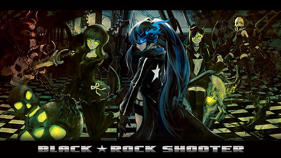 Black Rock Shooter, animeflickor, anime, Dead Master, Black Gold Saw, Styrka (Black Rock Shooter), HD tapet HD wallpaper