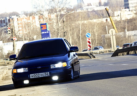 schwarzes Fahrzeug, Lada, 2112, VAZ, Maße, Bunker, HD-Hintergrundbild HD wallpaper