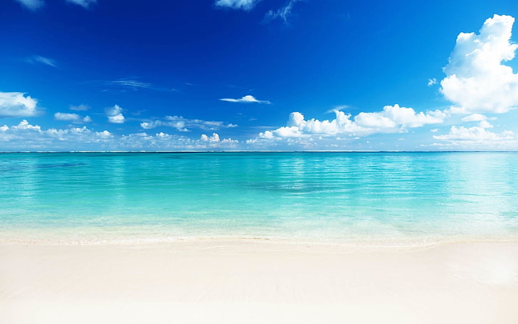 плаж през деня, пейзаж, плаж, тропически, море, HD тапет