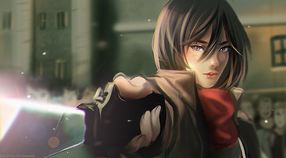 อะนิเมะเรื่อง Attack on Titan Mikasa Ackerman Shingeki No Kyojin, วอลล์เปเปอร์ HD HD wallpaper