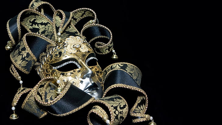 mask, masque, carnival, gold, masquerade ball, maskerade, HD wallpaper