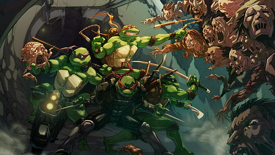 arte, tartarugas adolescentes mutantes ninja, HD papel de parede HD wallpaper
