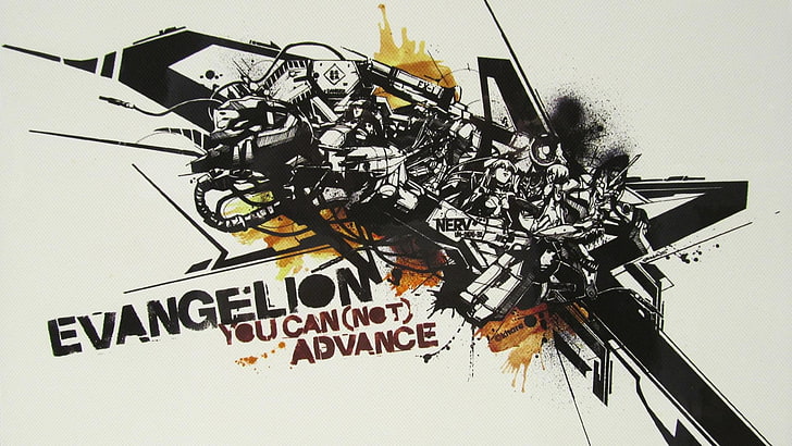 Evangelion You Can Advance text, Neon Genesis Evangelion, EVA Unit 01, EVA Unit 02, Ikari Shinji, Ayanami Rei, Asuka Langley Soryu, anime, HD wallpaper