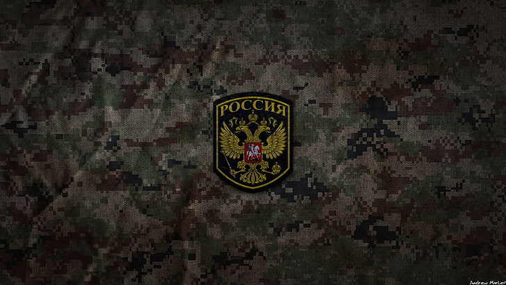Patch Poccnr, exército, exército russo, camuflagem, militar, HD papel de parede