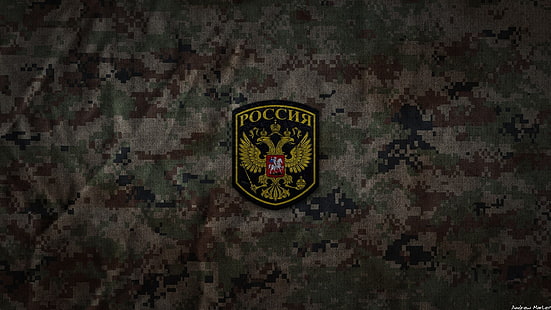 Poccnr patch, army, Russian Army, camouflage, military, HD wallpaper HD wallpaper
