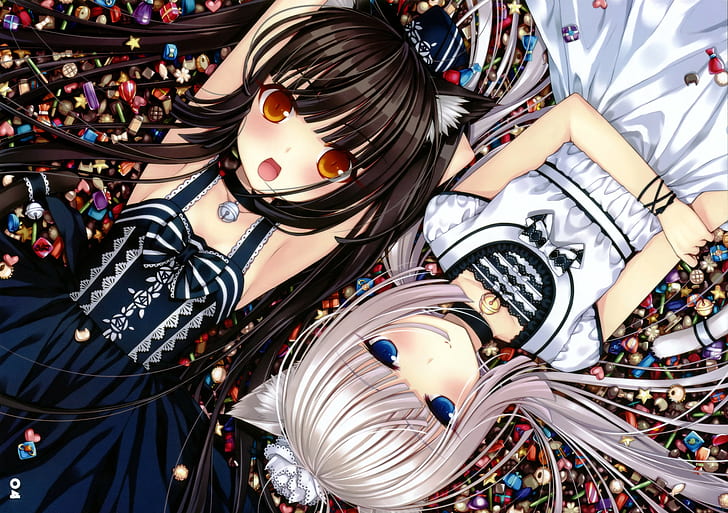 Sayori, Nekomimi, Anime Girls, Neko Para, HD-Hintergrundbild