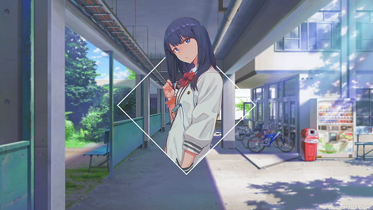Anime, Anime Girls, Bild-in-Bild, blaue Augen, HD-Hintergrundbild