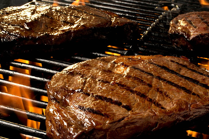 dinner, meal, meat, steak, HD wallpaper