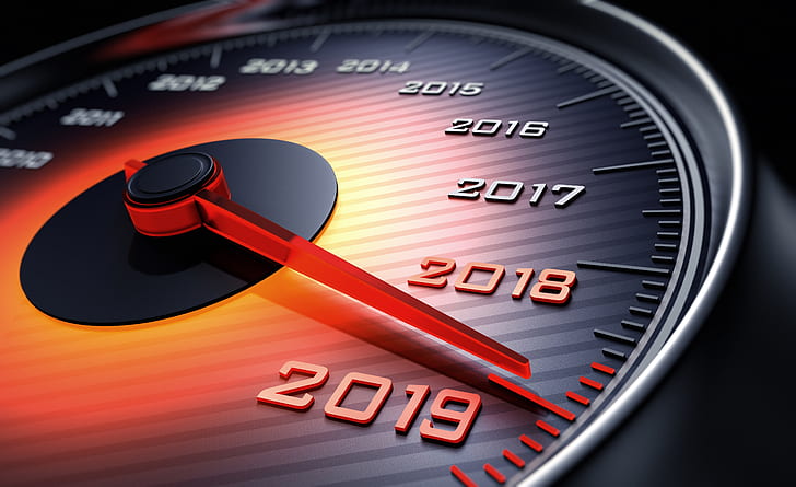 compteur de vitesse, 2019 (année), chiffres, Fond d'écran HD