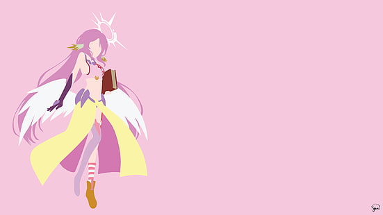женский ангел мультипликационный персонаж иллюстрации, Джибриль, No Game No Life, аниме векторов, HD обои HD wallpaper