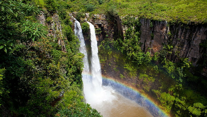 vattenfall, natur, landskap, Mac-Mac vattenfall, Sydafrika, HD tapet