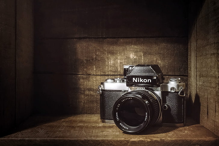 черный Nikon MILC, Nikon, камера, объектив, HD обои