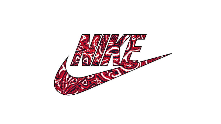 Nike, darah, Darah, Geng, geng terkait, putih, merah, hitam, logo, garis besar, Photoshop, Wallpaper HD