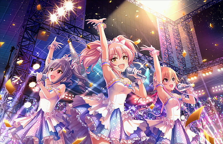 Anime, The Idolmaster: Cinderella Girls Starlight Stage, Asuka Ninomiya, Mika Jougasaki, Ranko Kanzaki, Fond d'écran HD