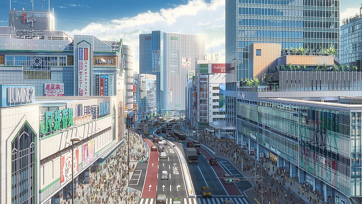 Makoto Shinkai, Kimi no Na Wa, cityscape, HD wallpaper
