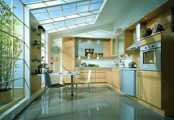 kitchen, interior, interior design, HD wallpaper
