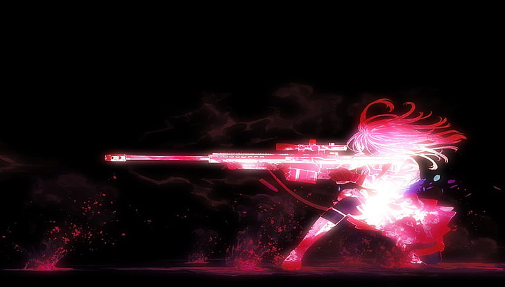 رجل يحمل بندقية شخصية أنيمي قصاصة فنية ، أنيمي ، الأصل ، فتاة ، بندقية، خلفية HD