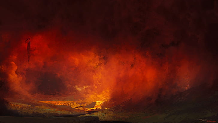 Rauch, Feuer, Tod, Der Teufel, Hölle, Francesco Lorenzetti, von Francesco Lorenzetti, nach dem Tod, Höllenschlund, HD-Hintergrundbild