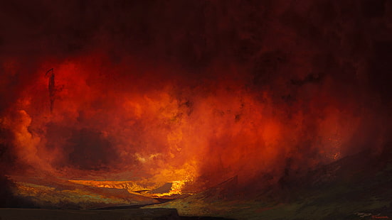 Rauch, Feuer, Tod, Der Teufel, Hölle, Francesco Lorenzetti, von Francesco Lorenzetti, nach dem Tod, Höllenschlund, HD-Hintergrundbild HD wallpaper