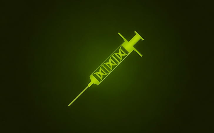DNA, syringe, minimalism, HD wallpaper