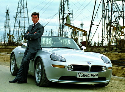 James Bond, Pierce Brosnan, film, BMW, mobil, kendaraan, BMW Z8, Wallpaper HD HD wallpaper