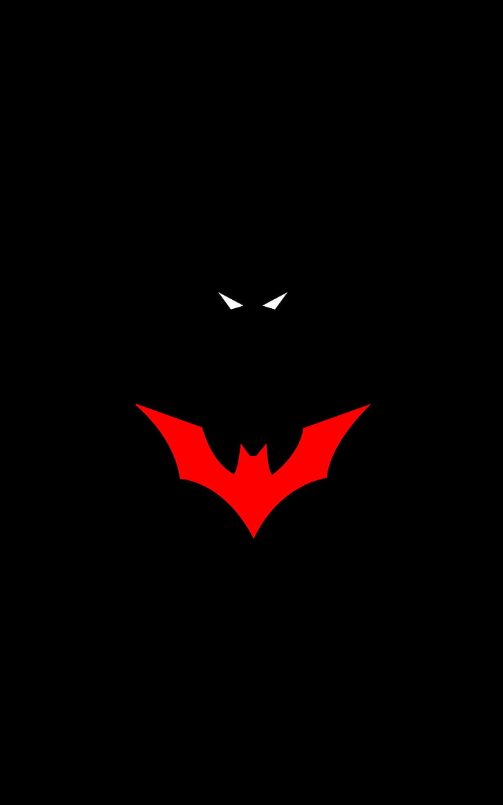 minimalis, Batman, DC Comics, tampilan potret, logo Batman, Wallpaper HD, wallpaper seluler