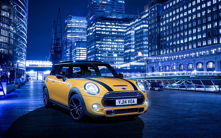 2014 Mini Cooper S, amarelo mini cooper, mini, cooper, 2014, carros, HD papel de parede