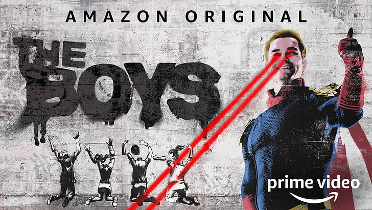 The Boys (Serie), Homelander, Antony Starr, Fernsehserie, Amazon, Prime Video, Poster, Graffiti, HD-Hintergrundbild
