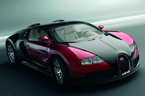 Bugatti Veyron, розовый и черный купе Bugatti Chiron, Автомобили, Bugatti, HD обои HD wallpaper