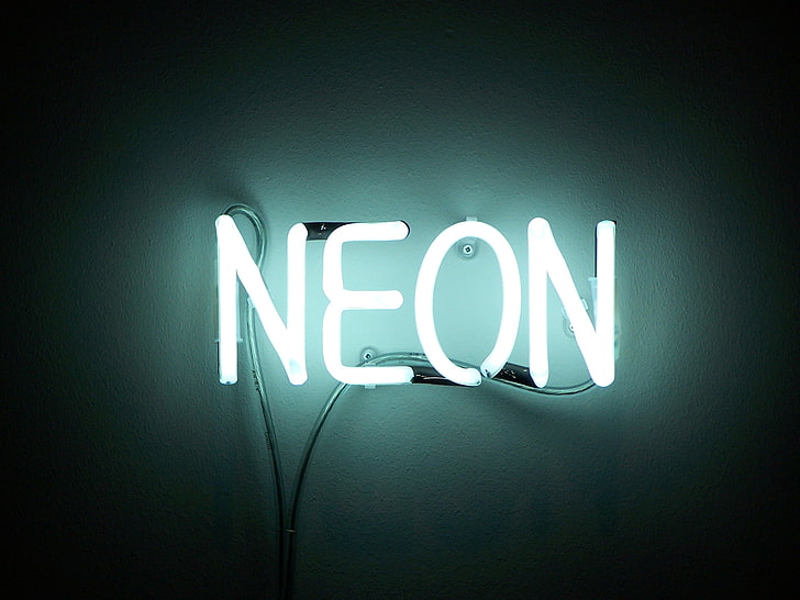 Signage LED Neon, prasasti, neon, dinding, cahaya, Wallpaper HD