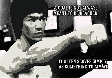 foto grayscale dari Bruce Lee, Bruce Lee, seni bela diri, motivasi, kutipan, pria, tipografi, Wallpaper HD HD wallpaper